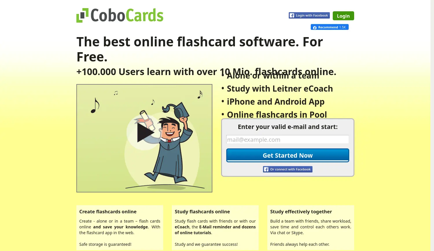 Website der Firma CoboCards