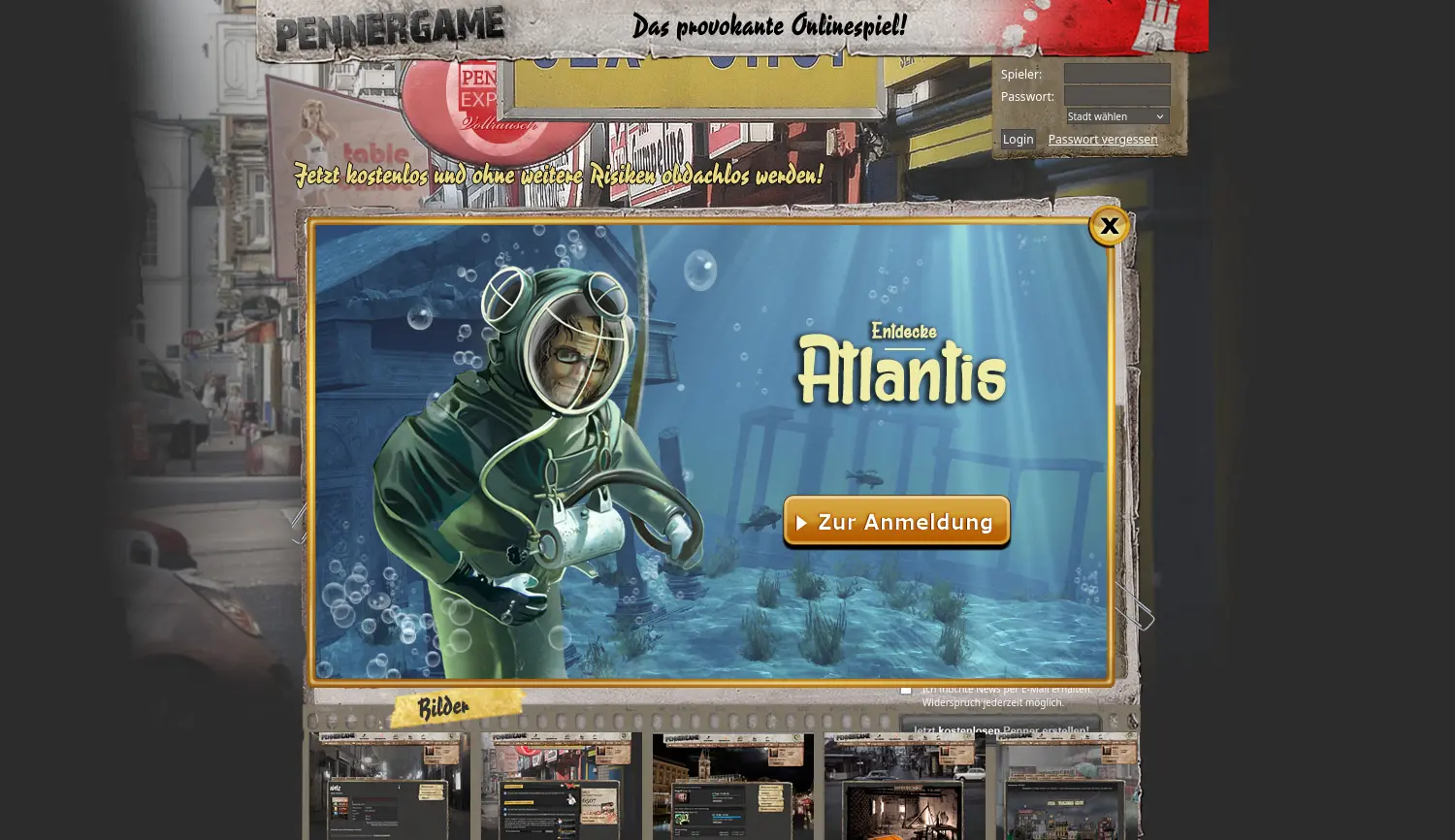Website der Firma Pennergame