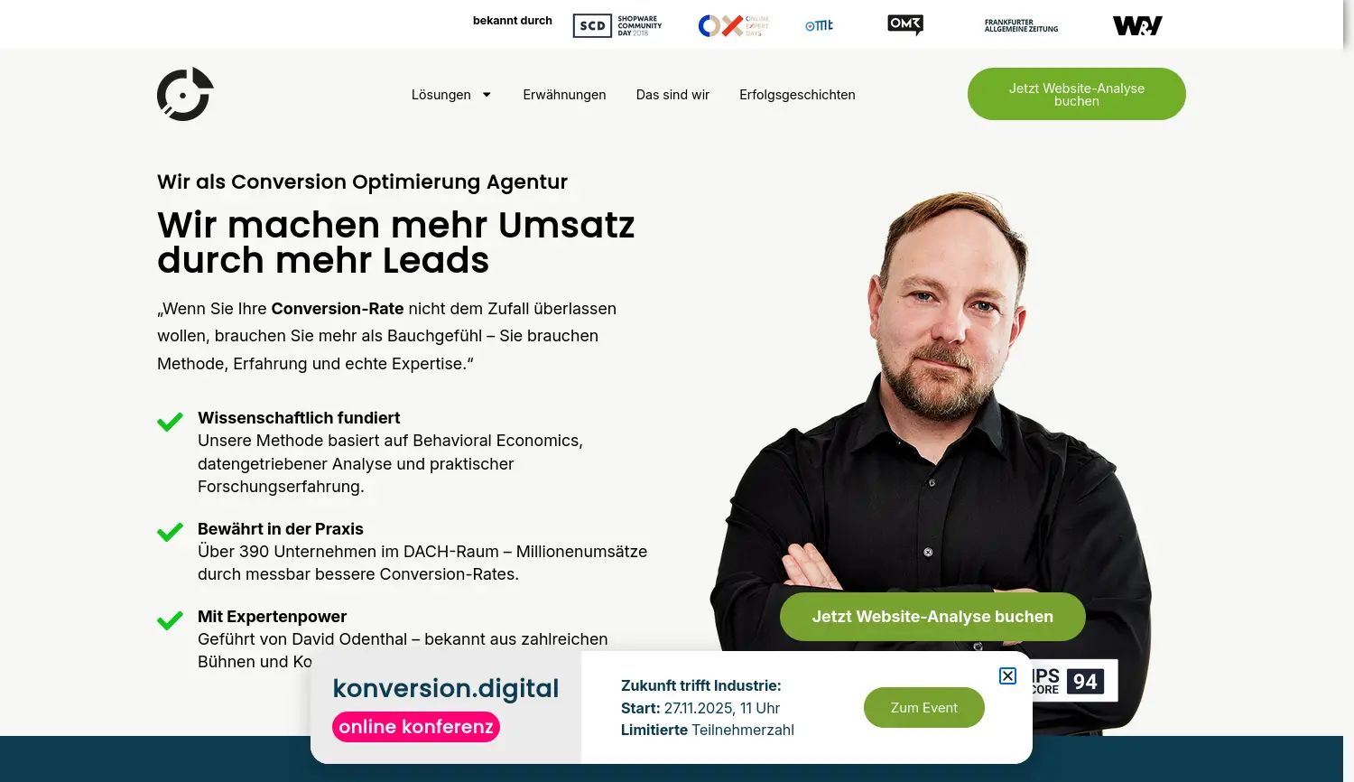 Website der Firma konversion.digital GmbH