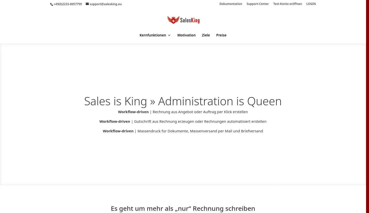 Website der Firma SalesKing GmbH