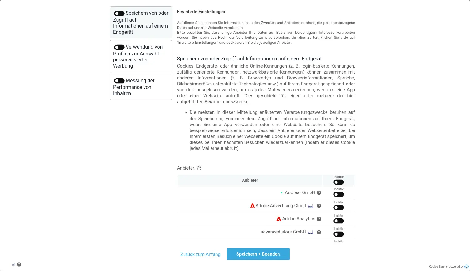 Website der Firma Webgears GmbH