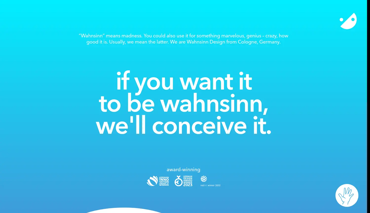 Website der Firma Wahnsinn Design GmbH