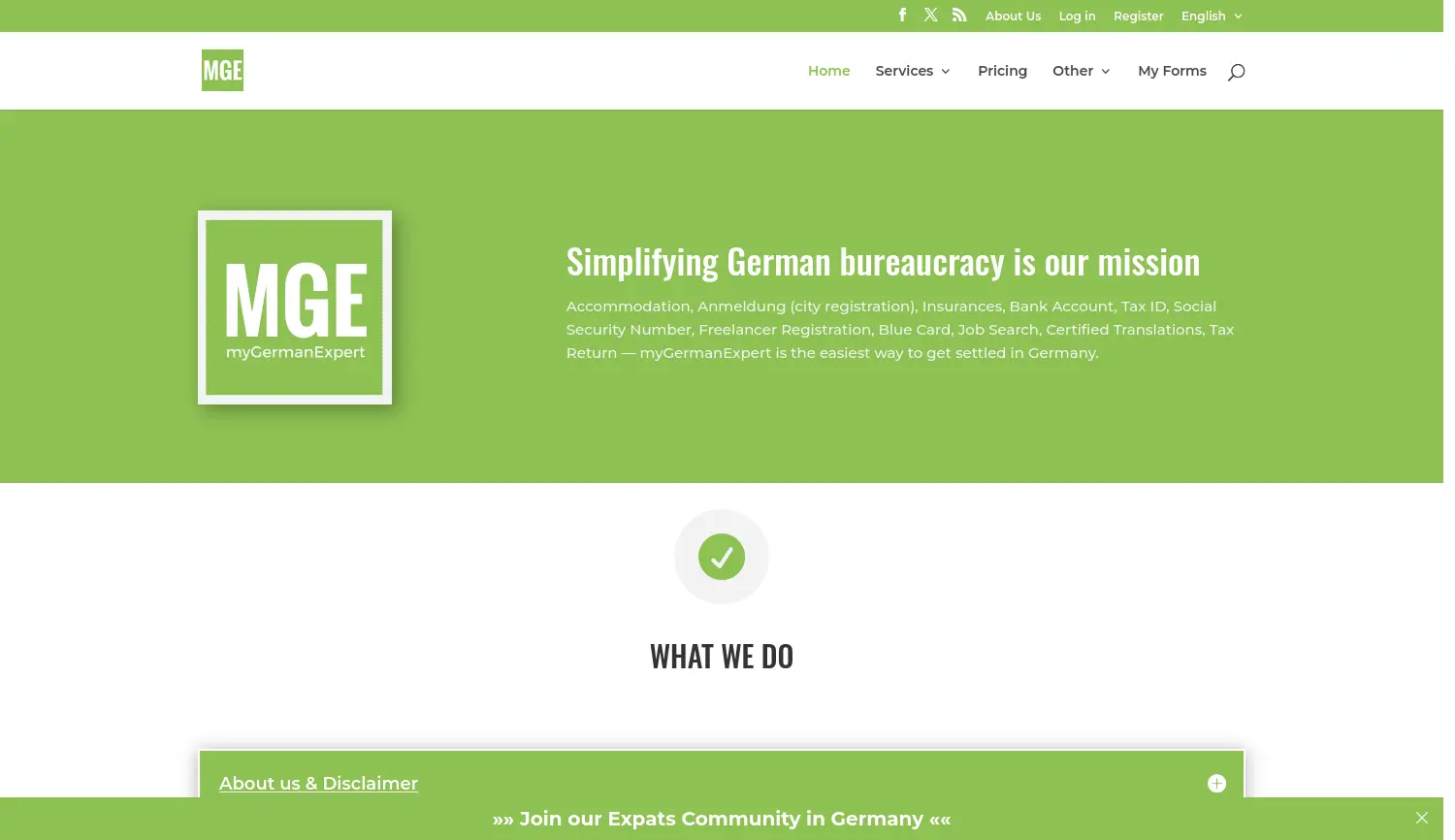 Website der Firma myGermanExpert