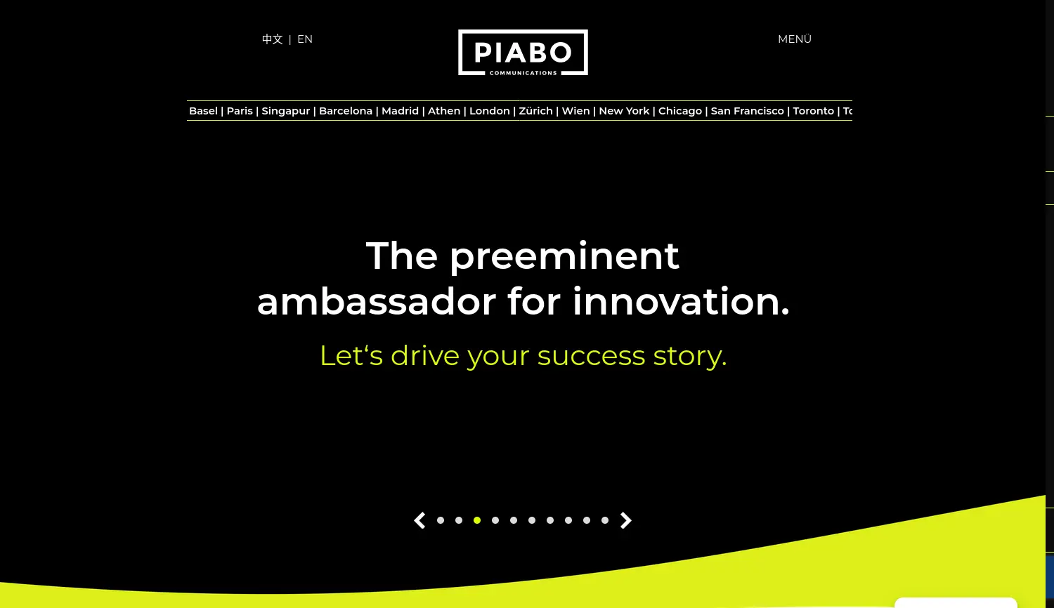 Website der Firma PIABO PR GmbH
