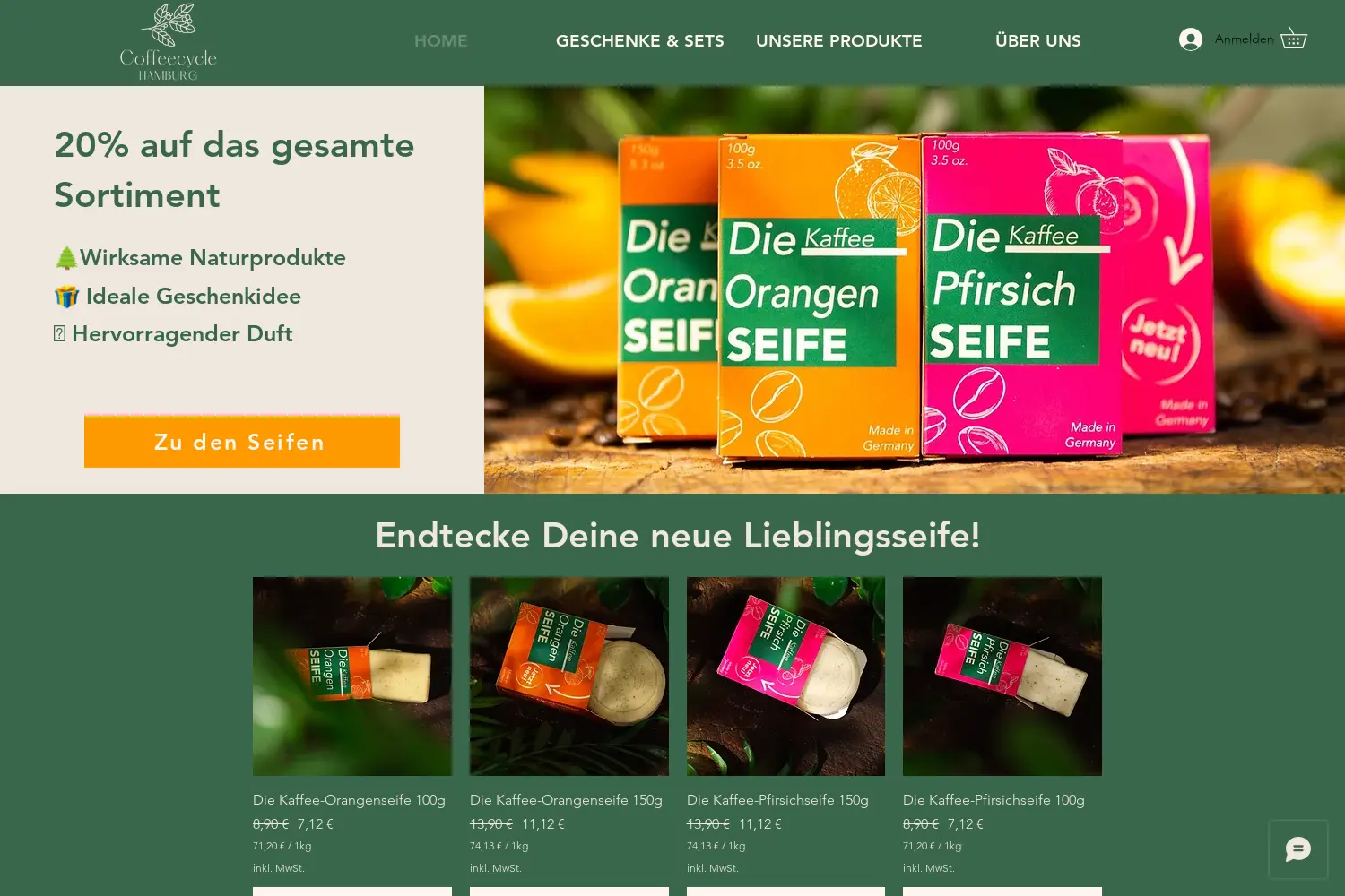 Website der Firma Coffeecycle UG