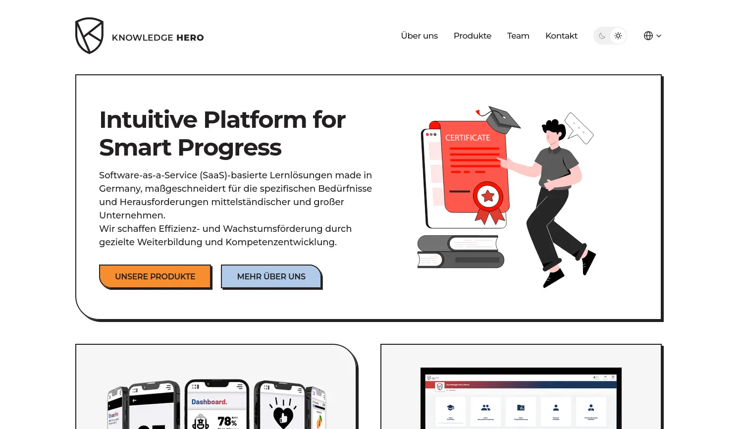 Website der Firma Knowledge Hero GmbH