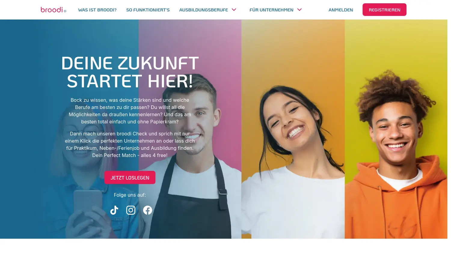 Website der Firma broodi GmbH