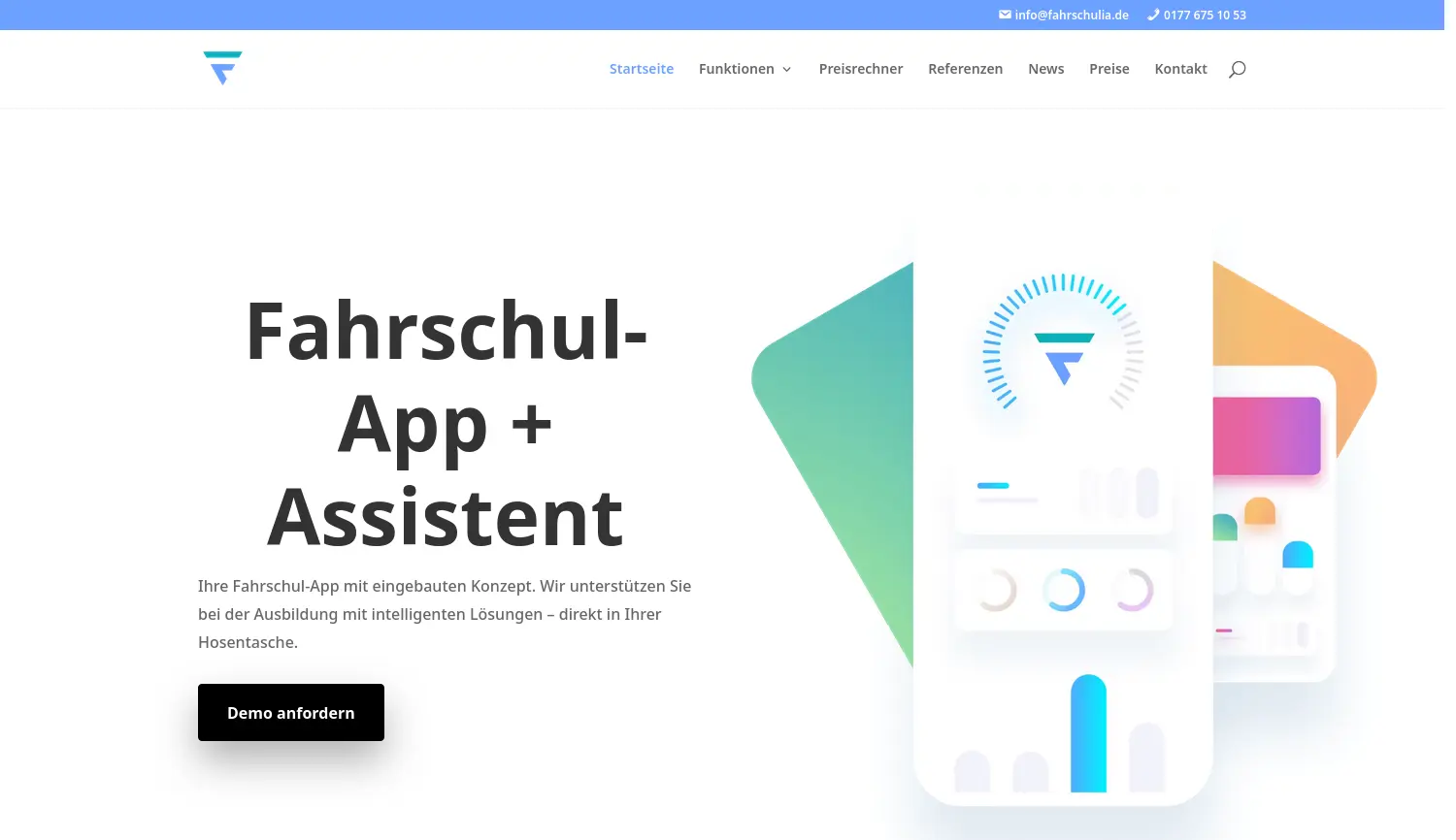 Website der Firma Fahrschulia