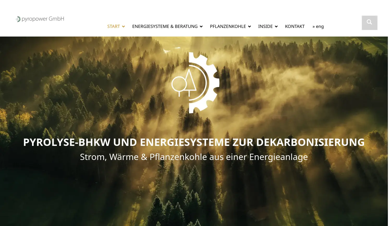 Website der Firma pyropower GmbH