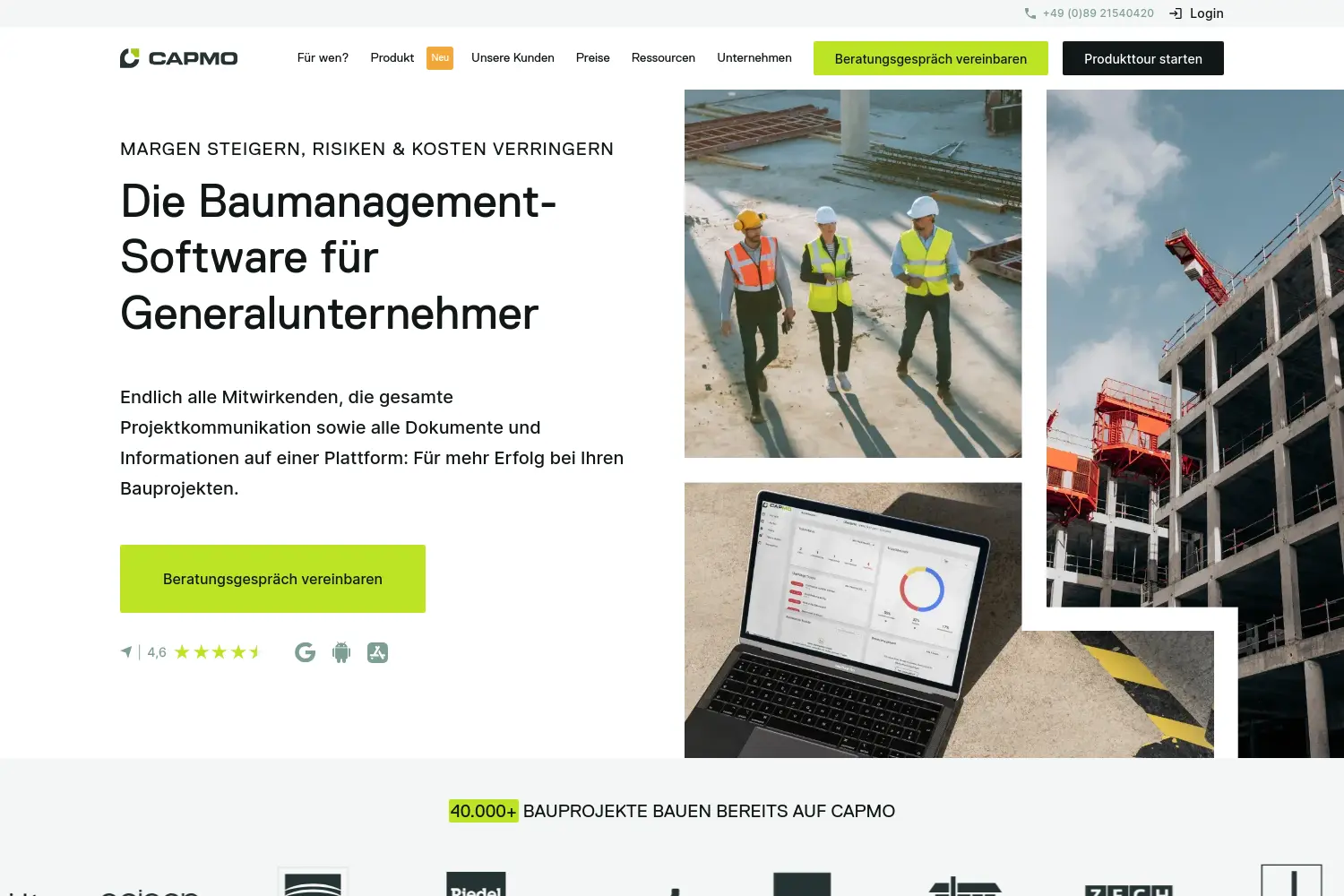 Website der Firma Capmo GmbH