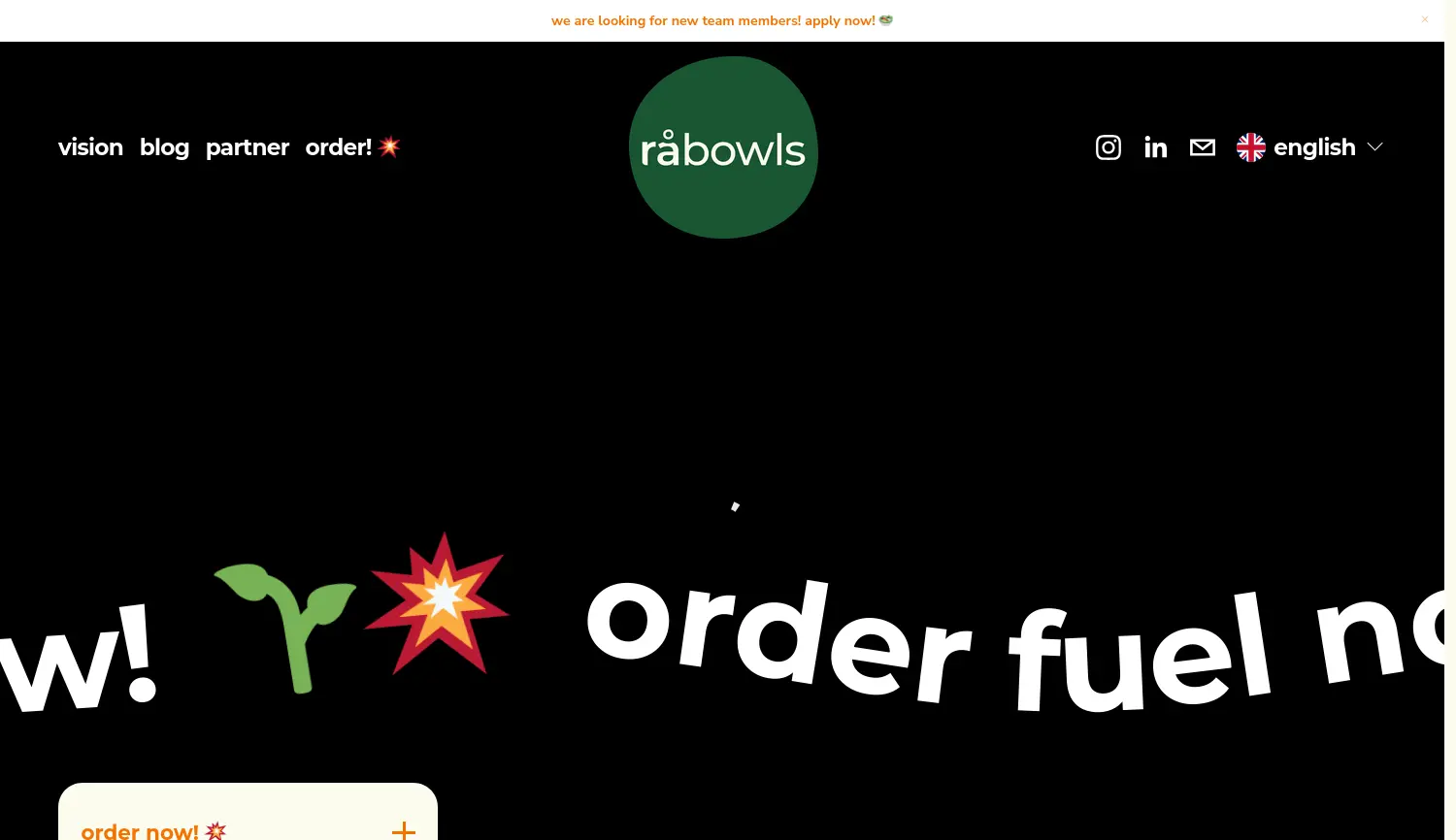 Website der Firma råbowls