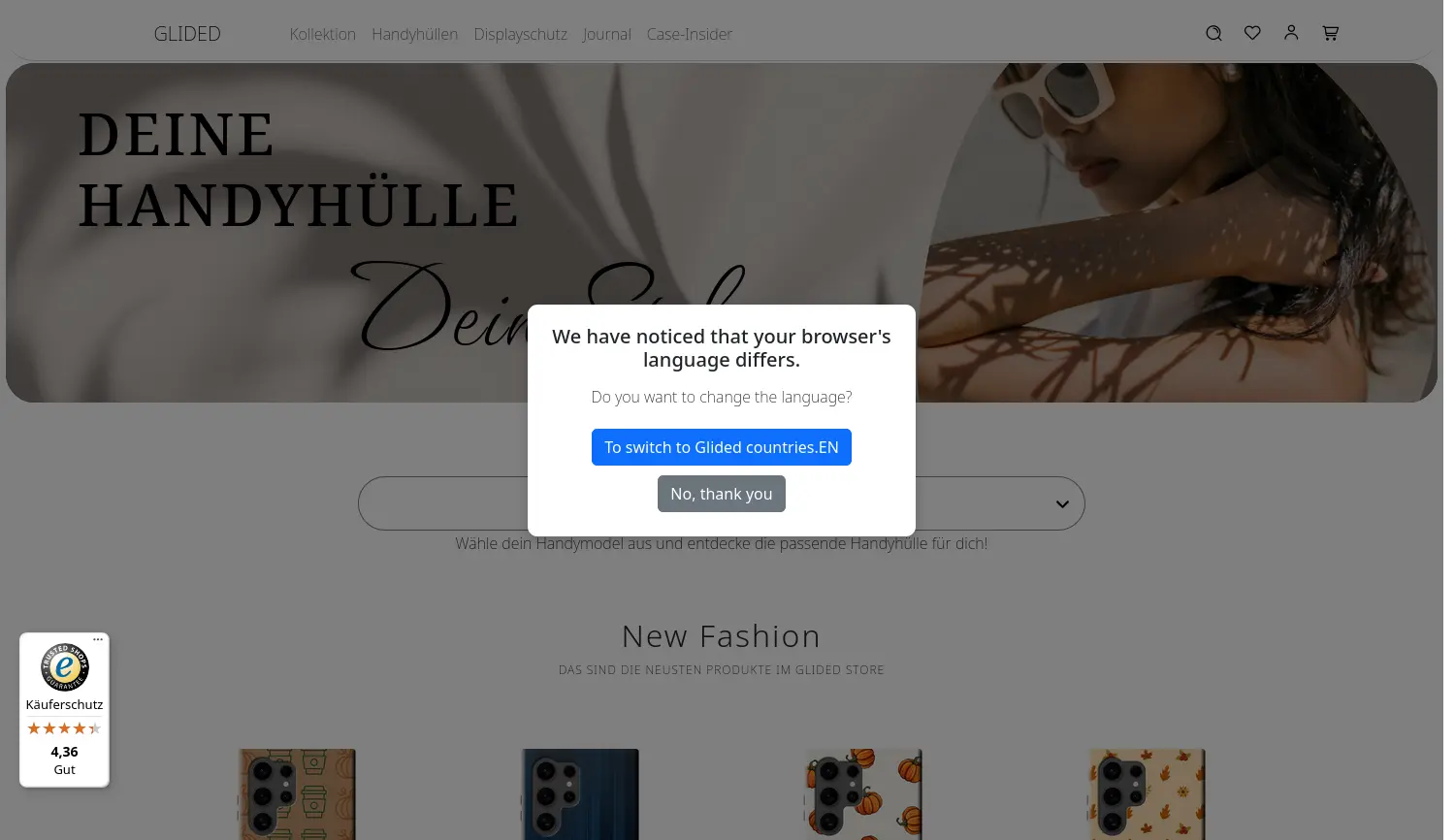 Website der Firma Glided