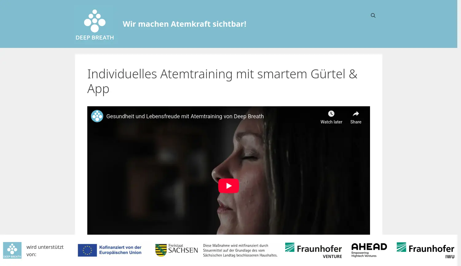 Website der Firma Deep Breath UG (haftungsbeschränkt)