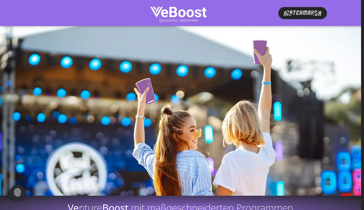 Website der Firma VeBoost Sponsorship GmbH