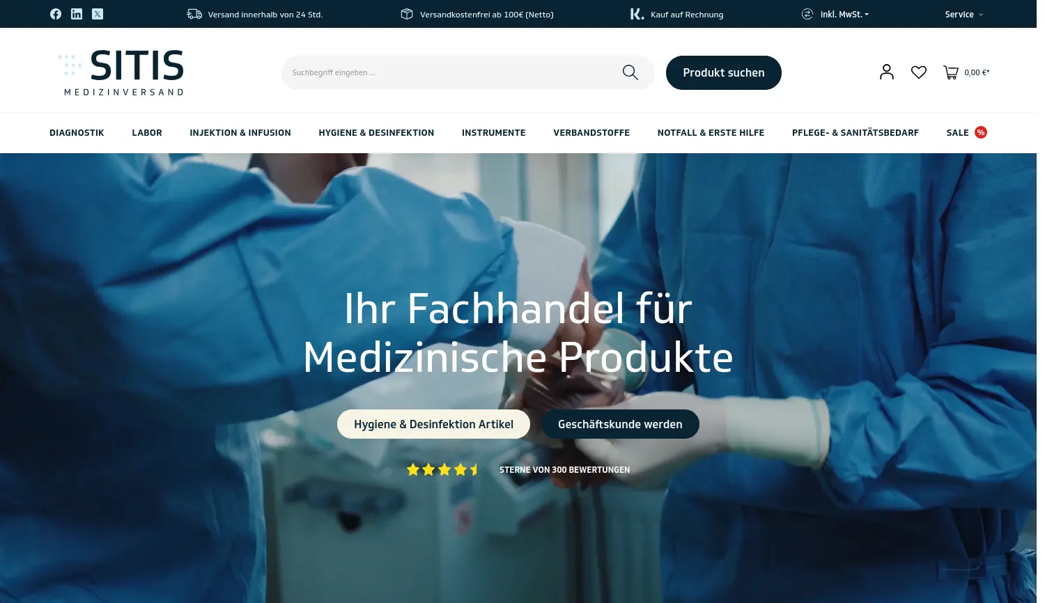 Website der Firma SITIS