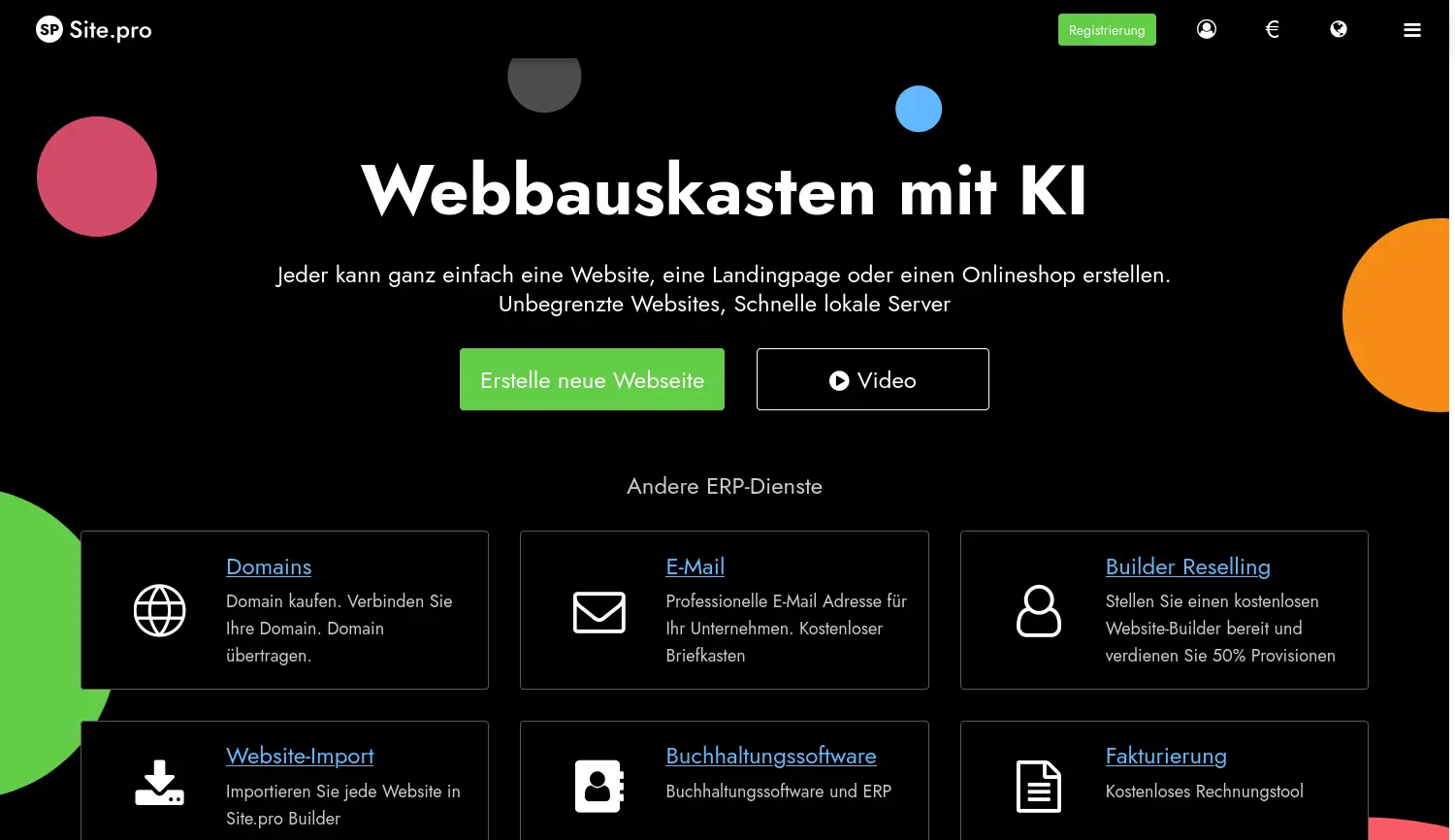 Website der Firma Site.pro