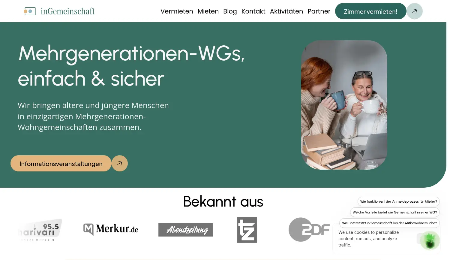 Website der Firma inGemeinschaft