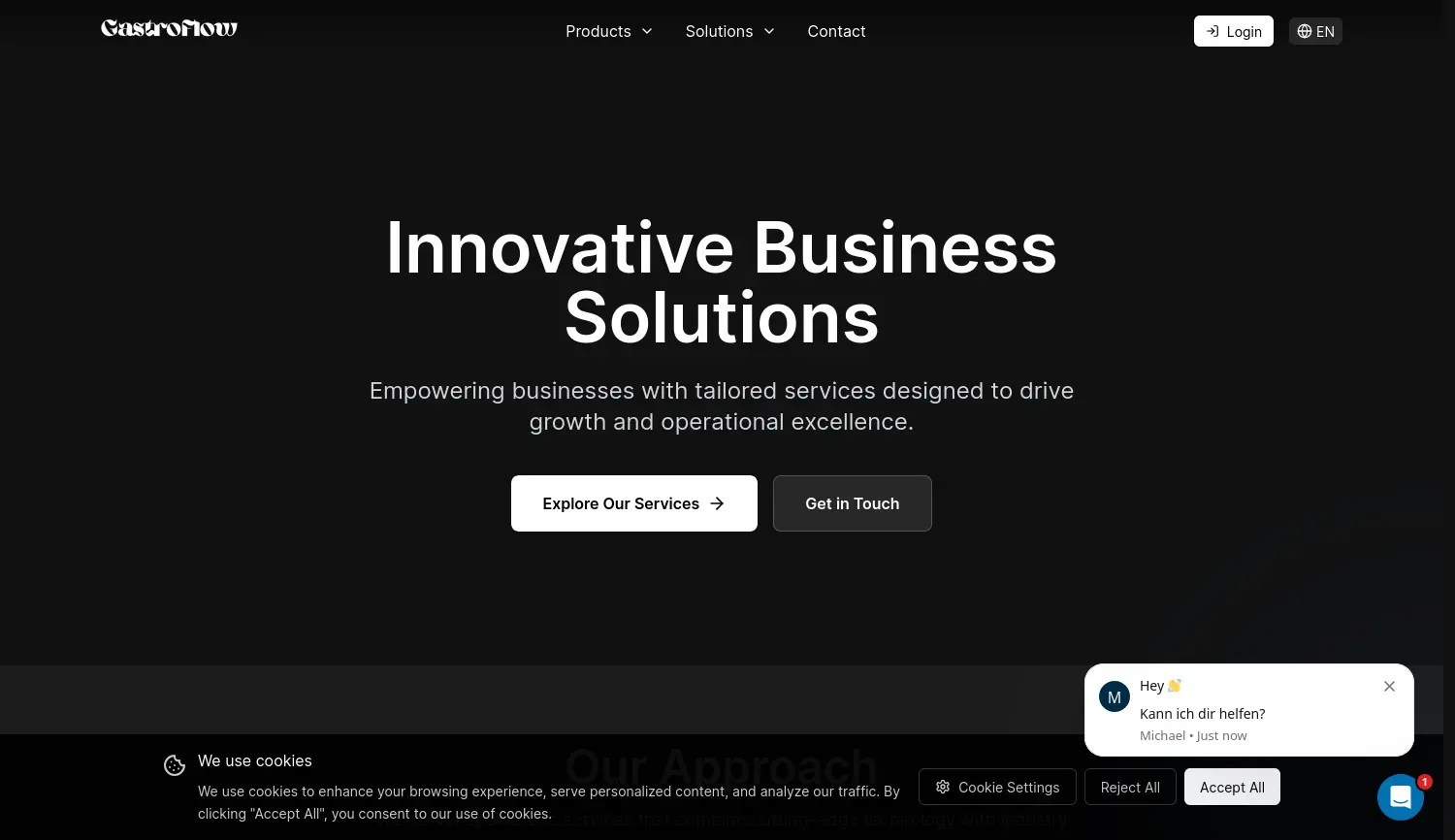 Website der Firma GastroFlow GmbH