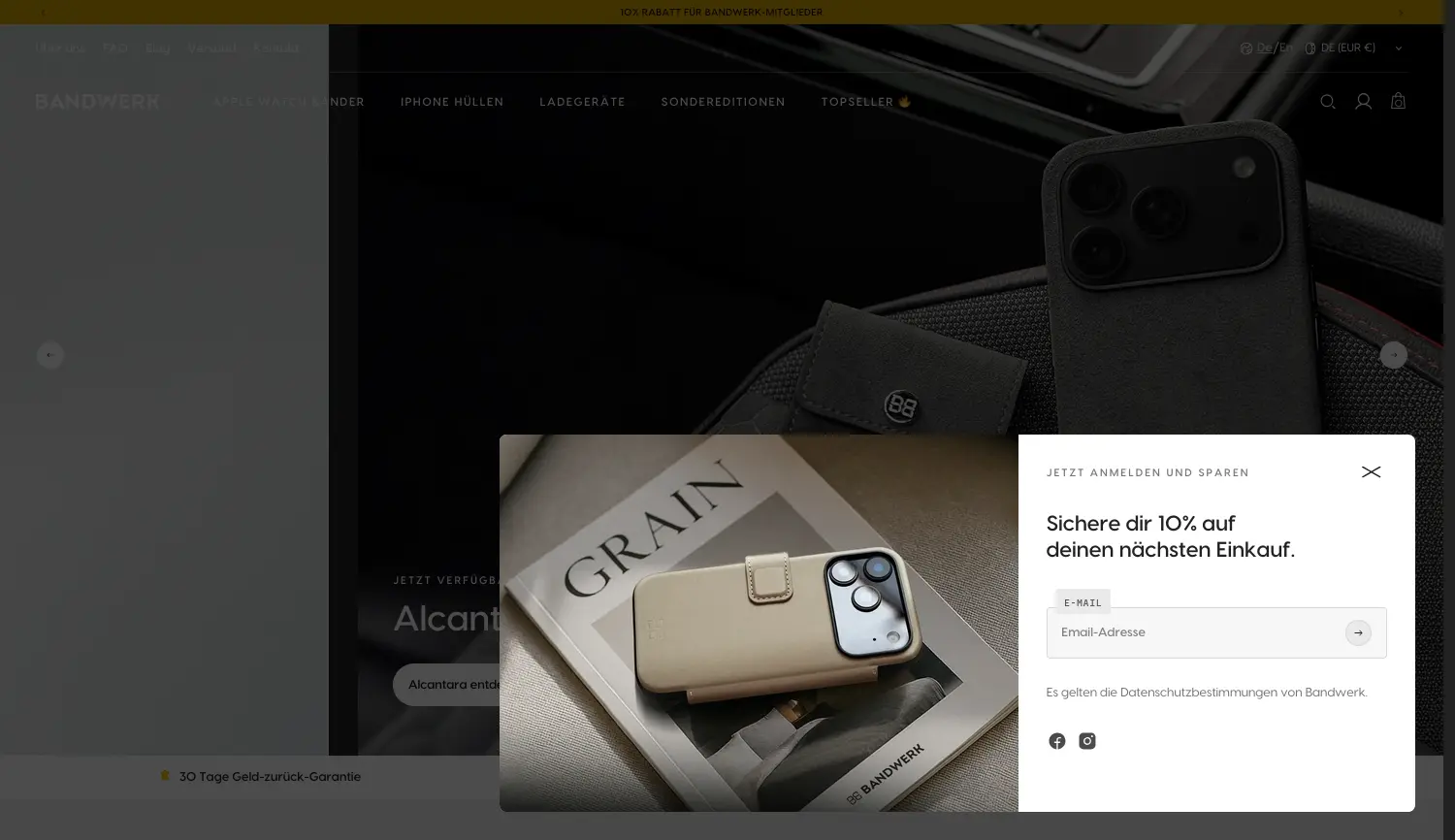 Website der Firma BANDWERK