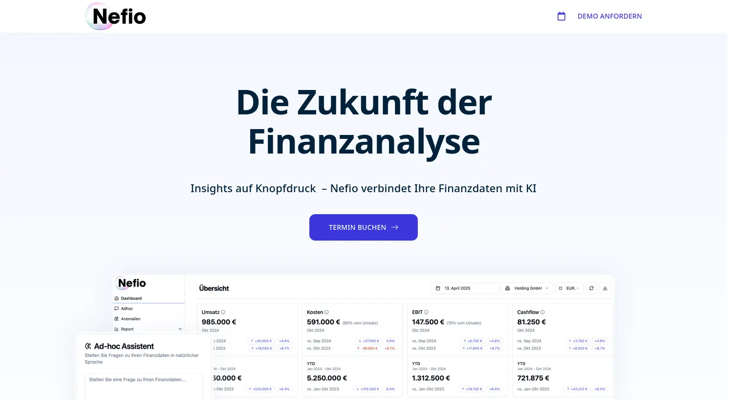 Website der Firma Nefio Finance GbR