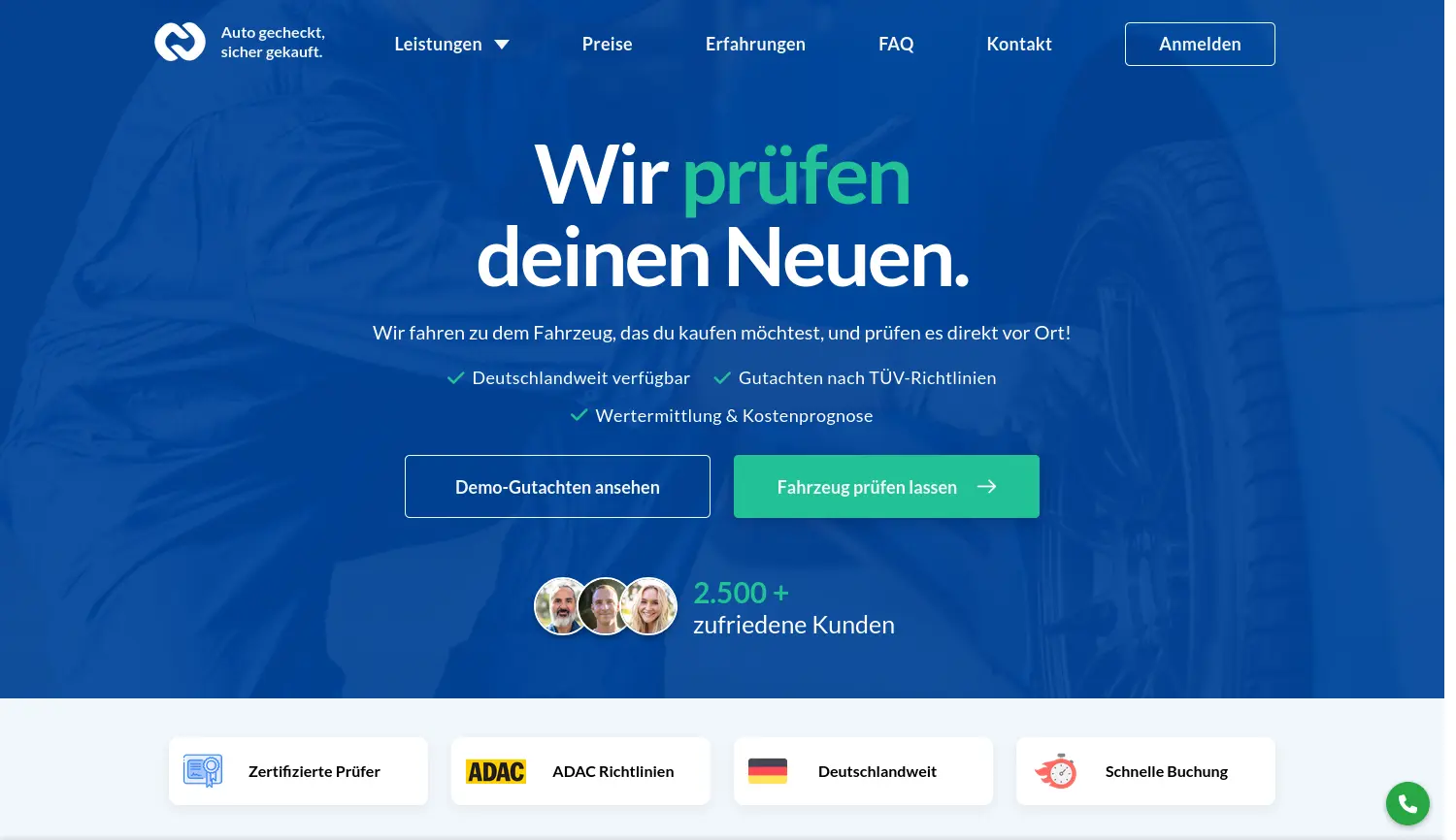 Website der Firma Carspector