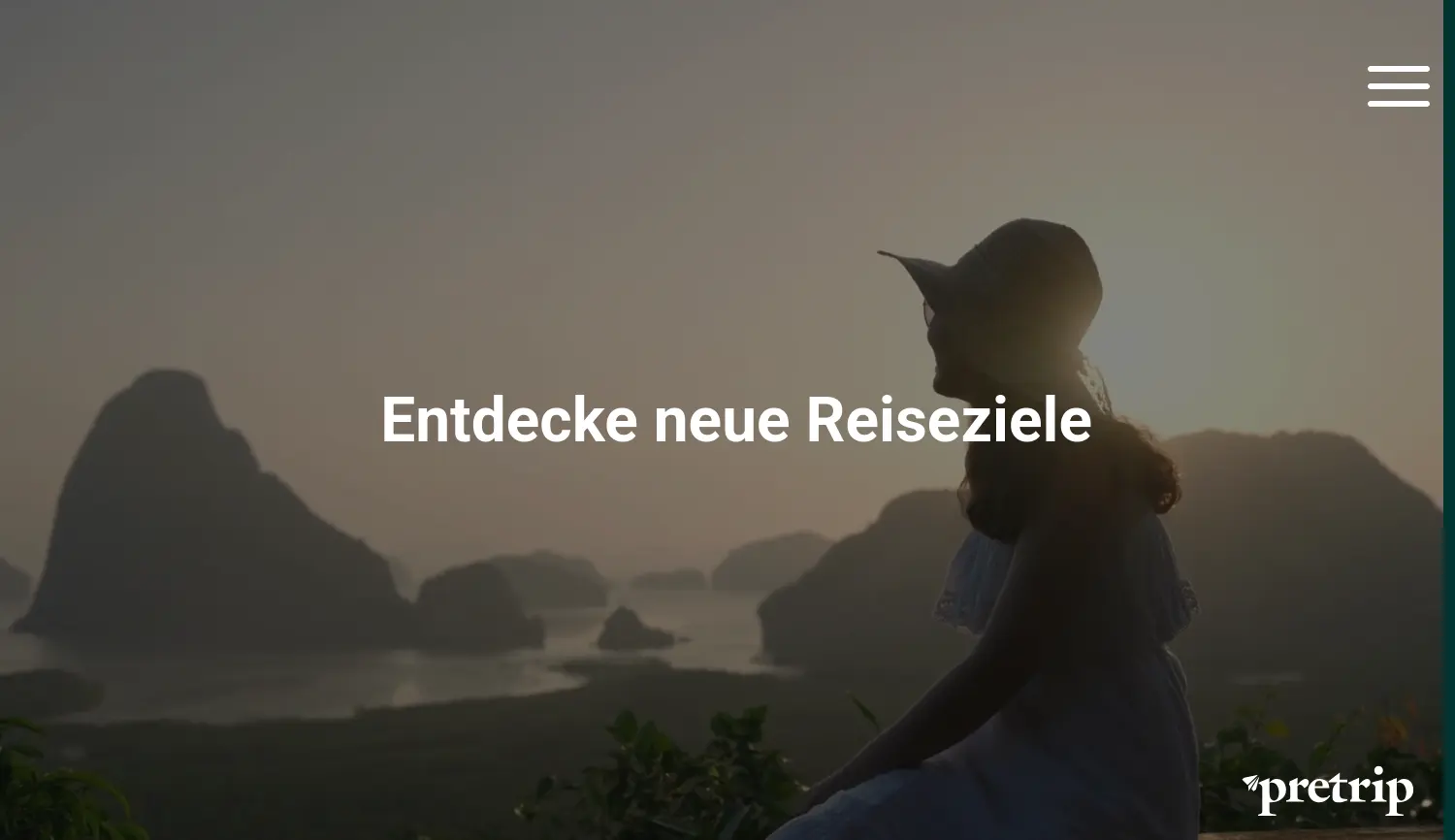 Website der Firma pretrip GmbH