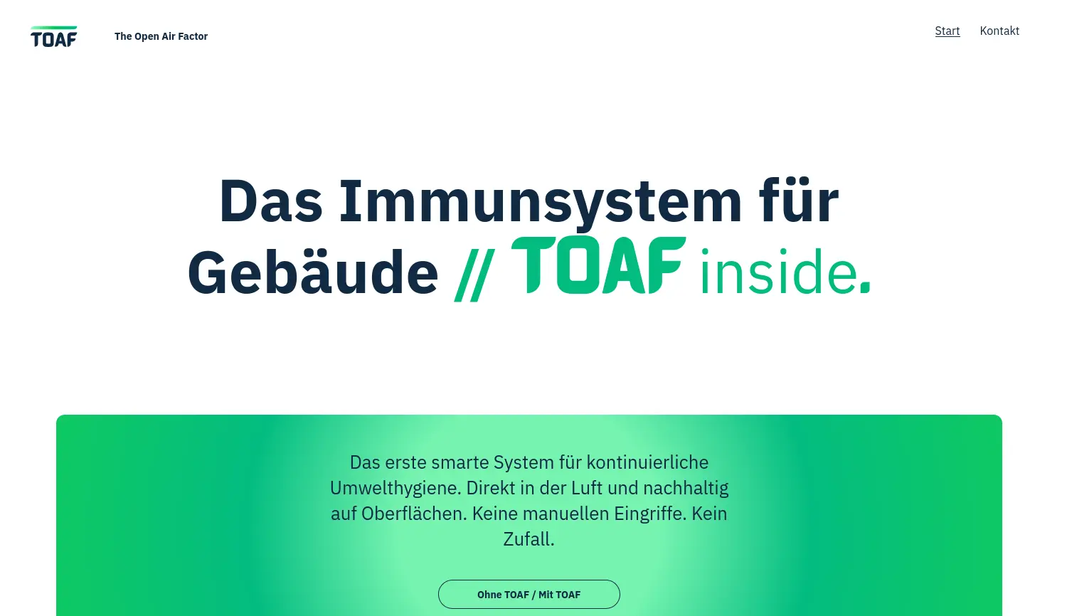 Website der Firma TOAF GmbH