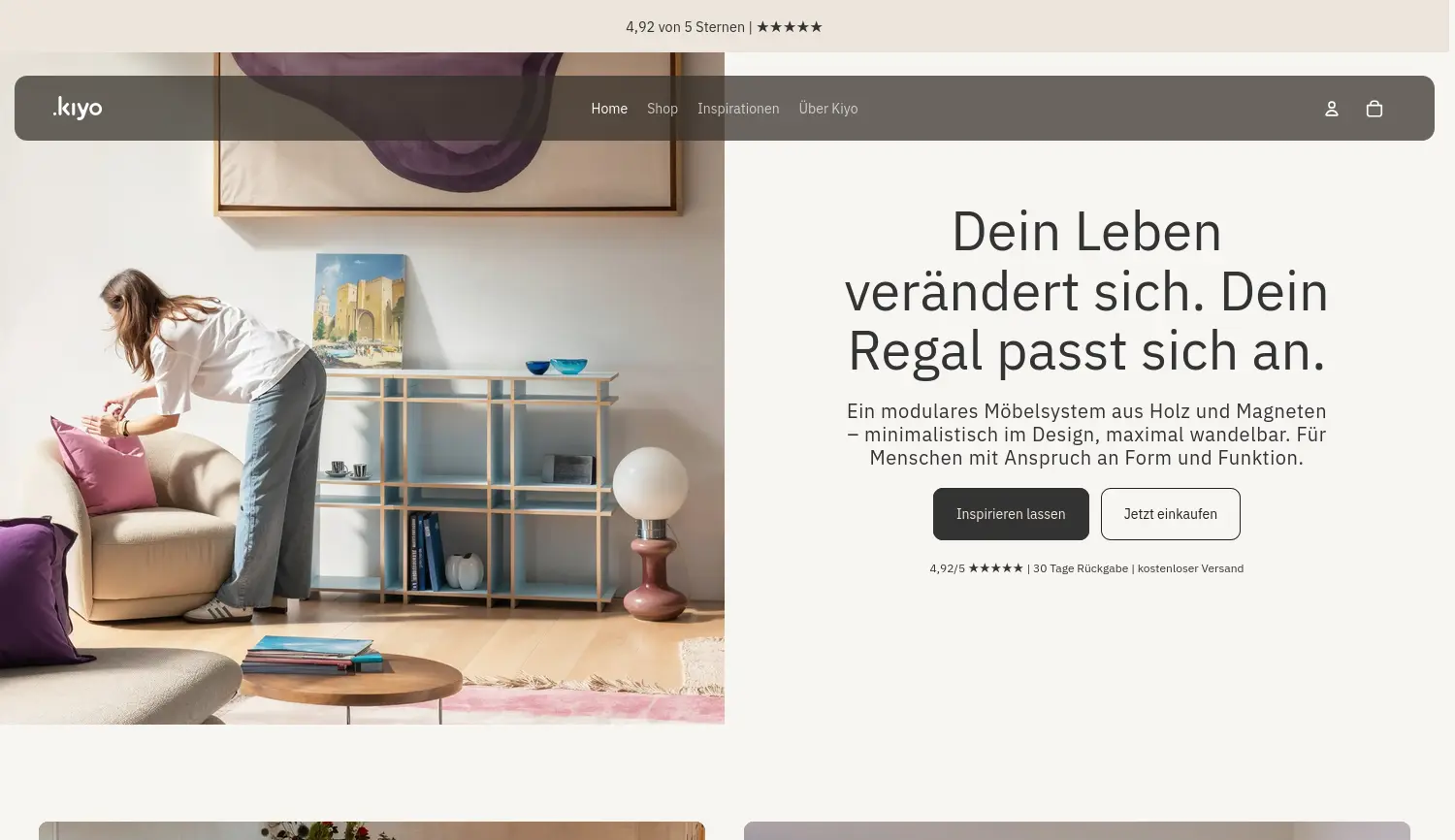 Website der Firma Kiyo GmbH
