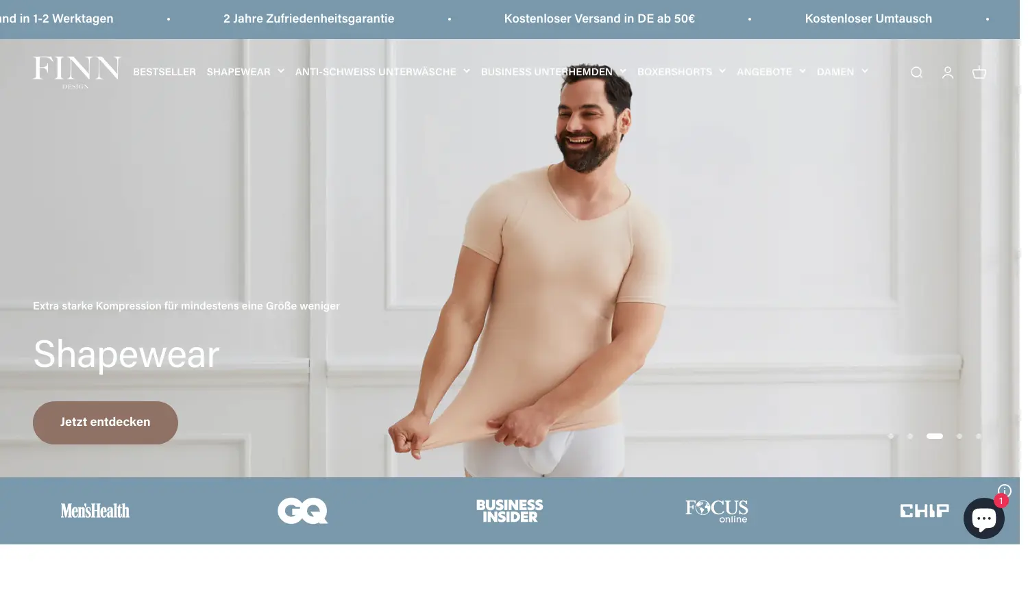 Website der Firma FINN Design