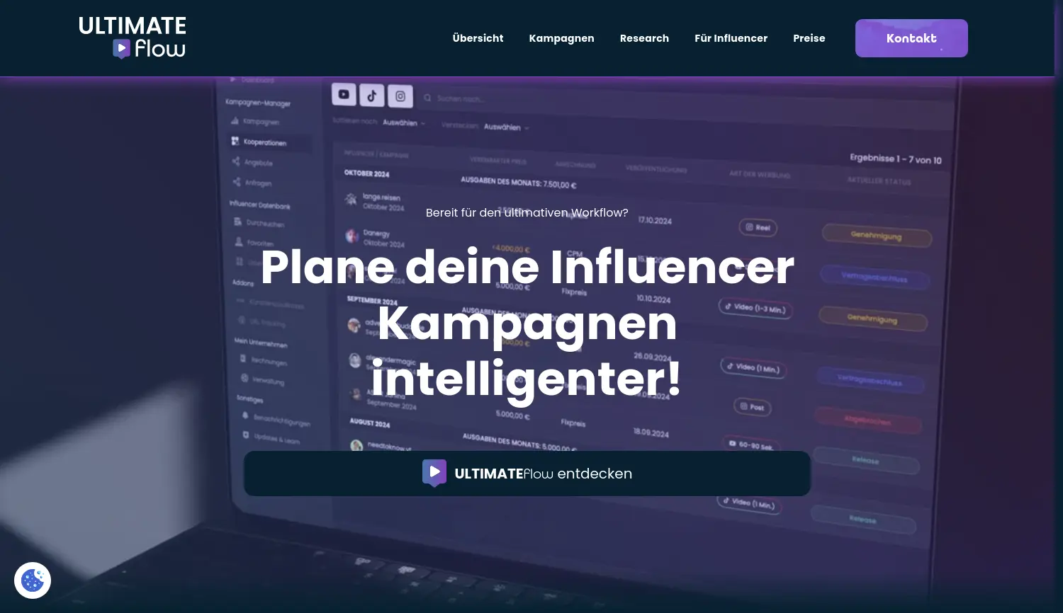 Website der Firma ULTIMATEflow GmbH