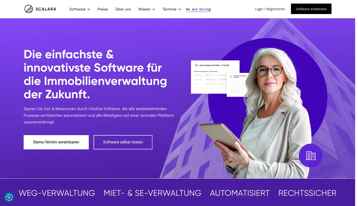 Website der Firma SCALARA GmbH