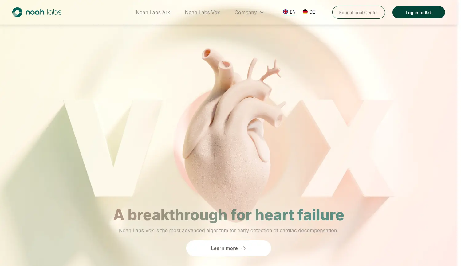 Website der Firma Noah Labs GmbH