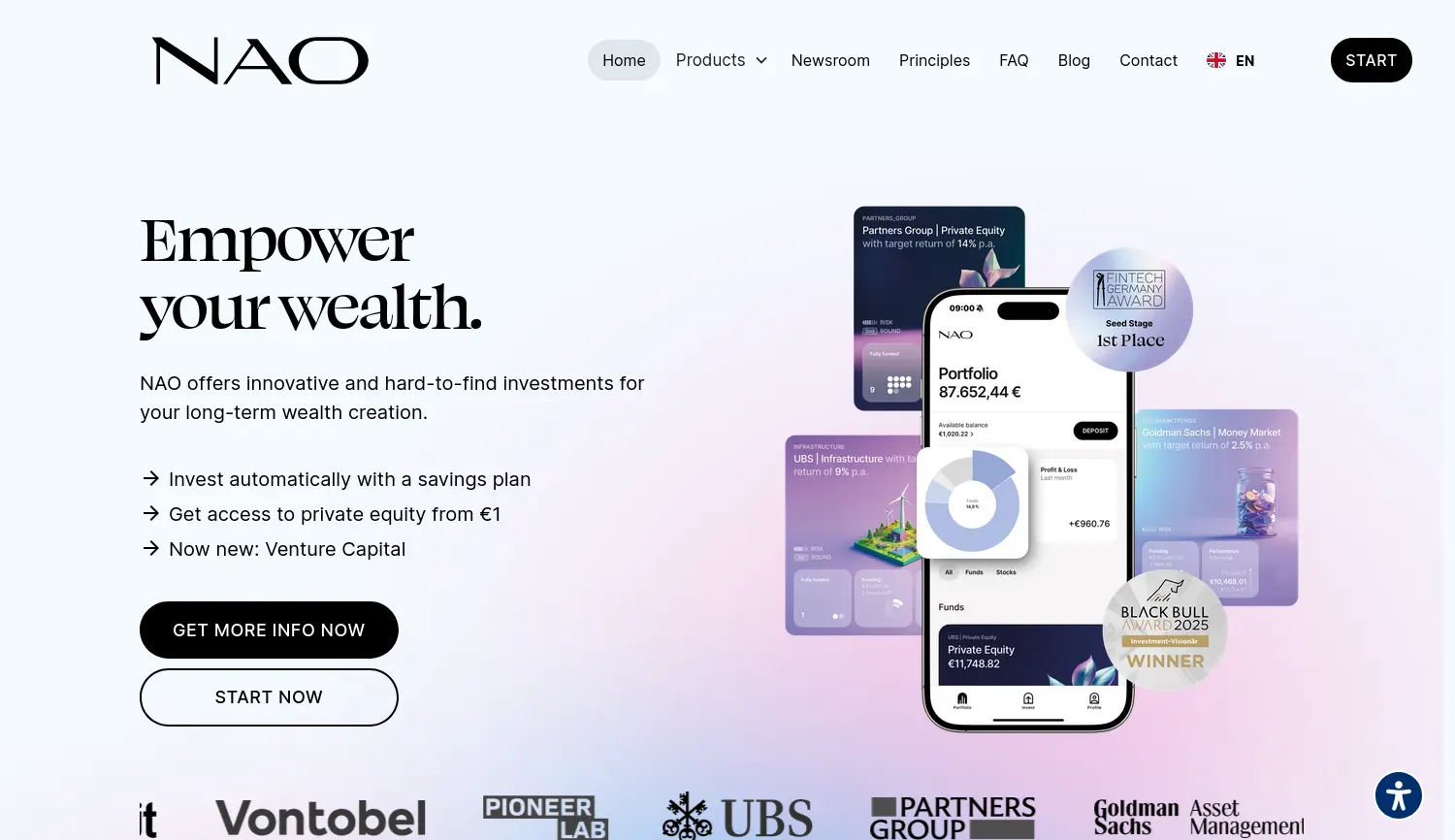 Website der Firma NAO Co-Investment GmbH