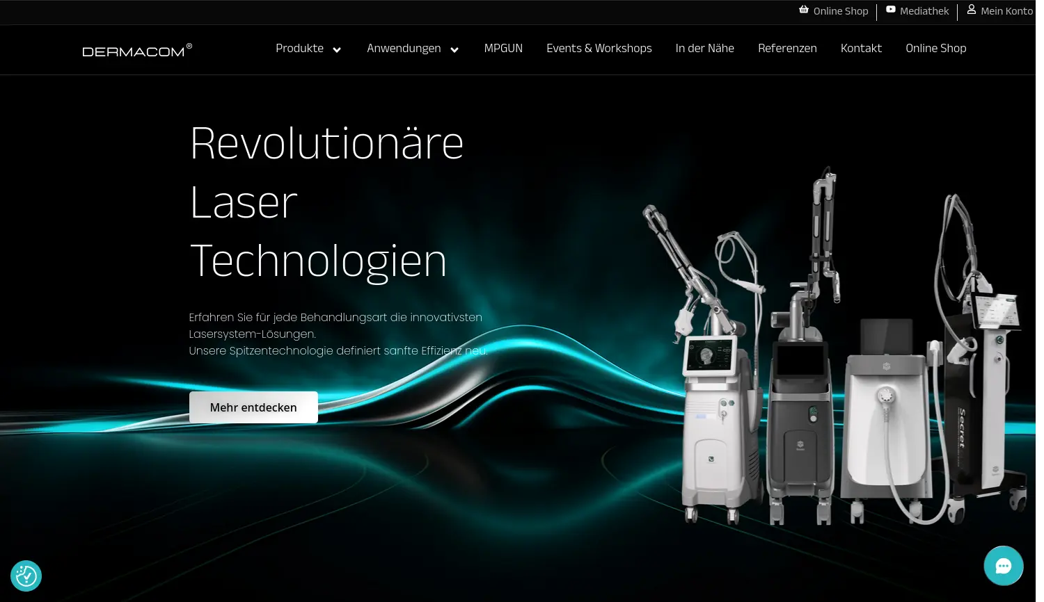 Website der Firma Dermacom® GmbH