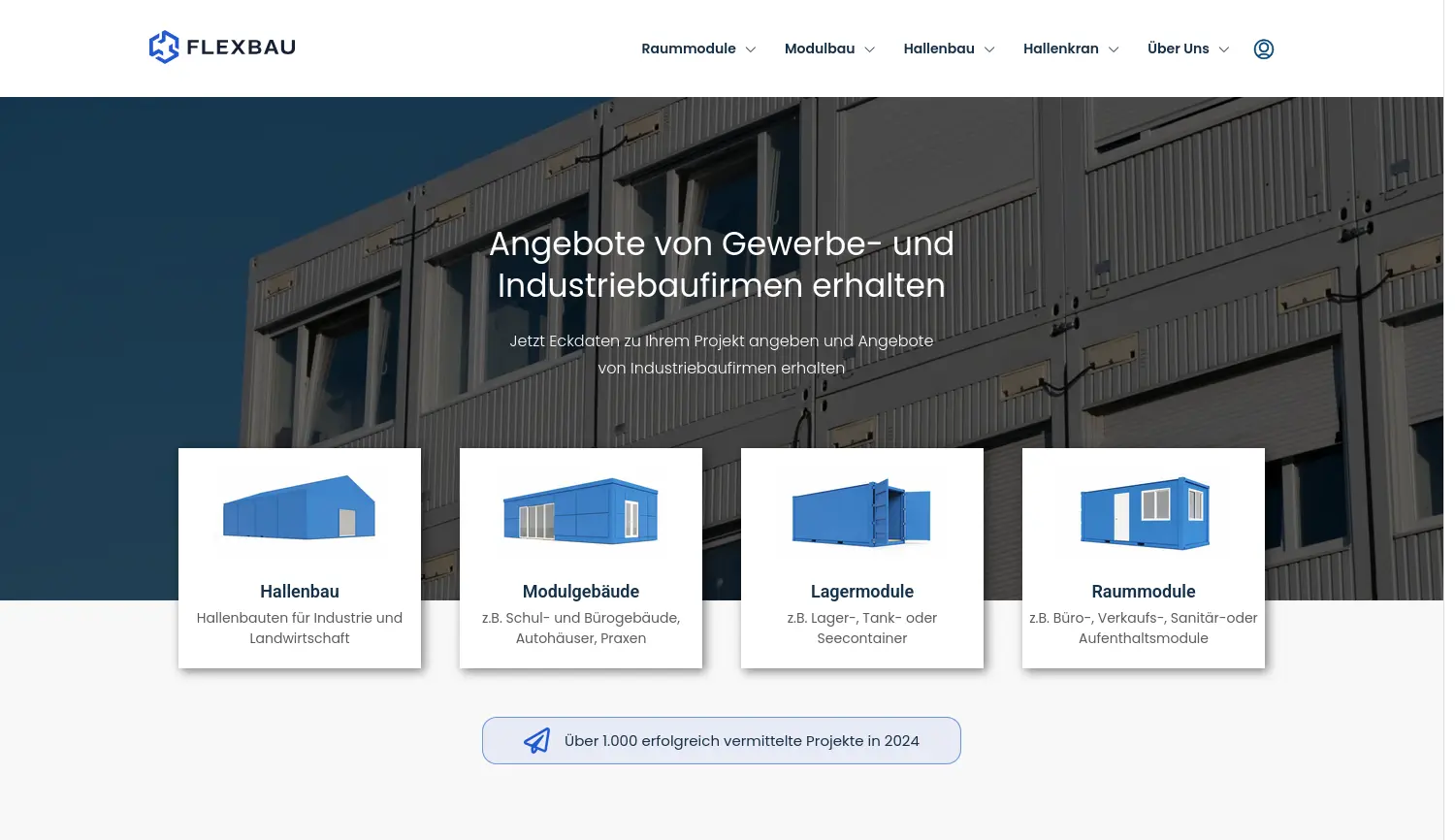 Website der Firma Flexbau
