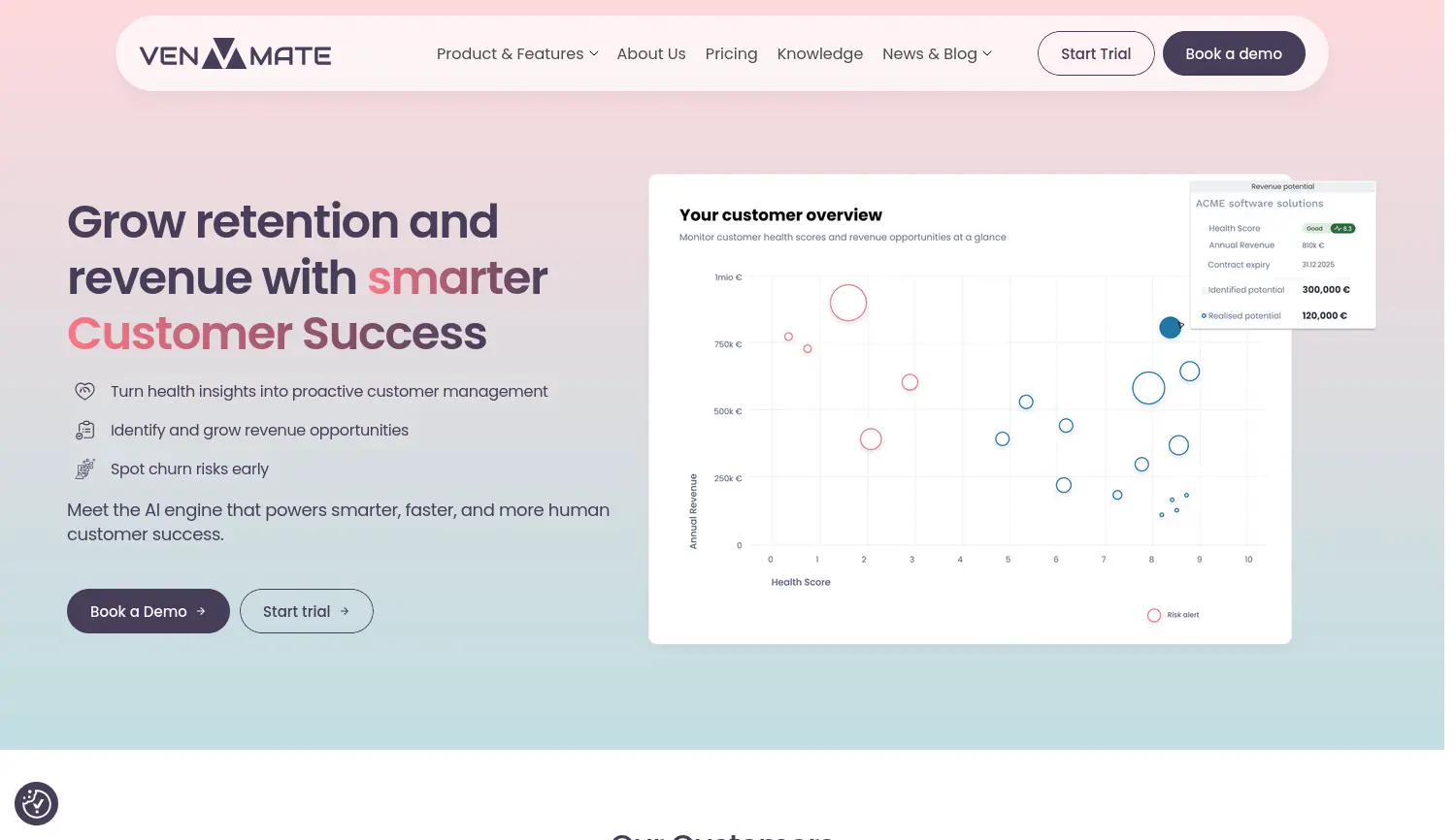 Website der Firma VENMATE GmbH