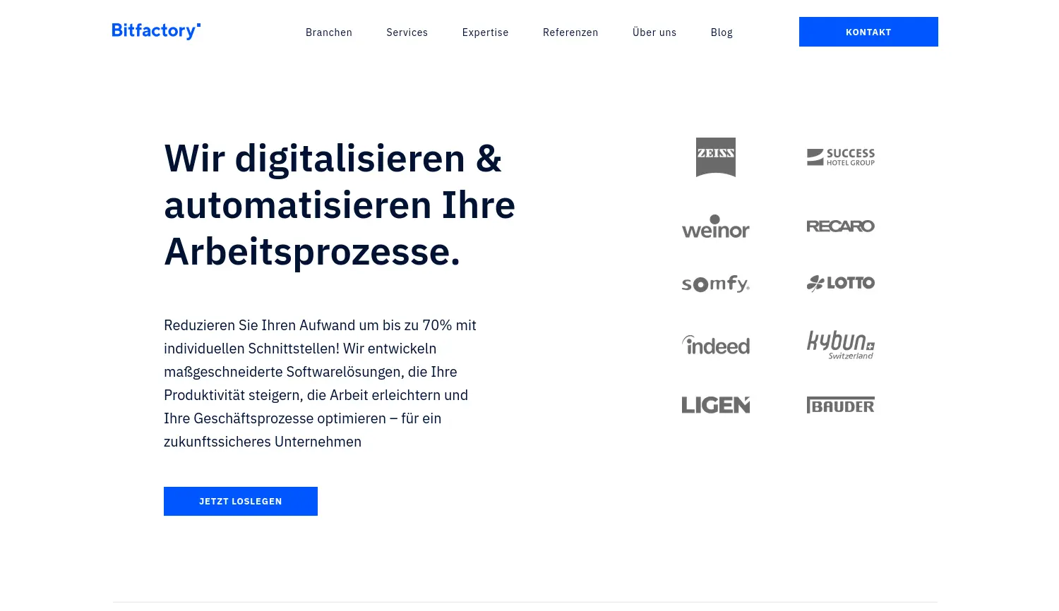 Website der Firma Bitfactory Solutions GmbH