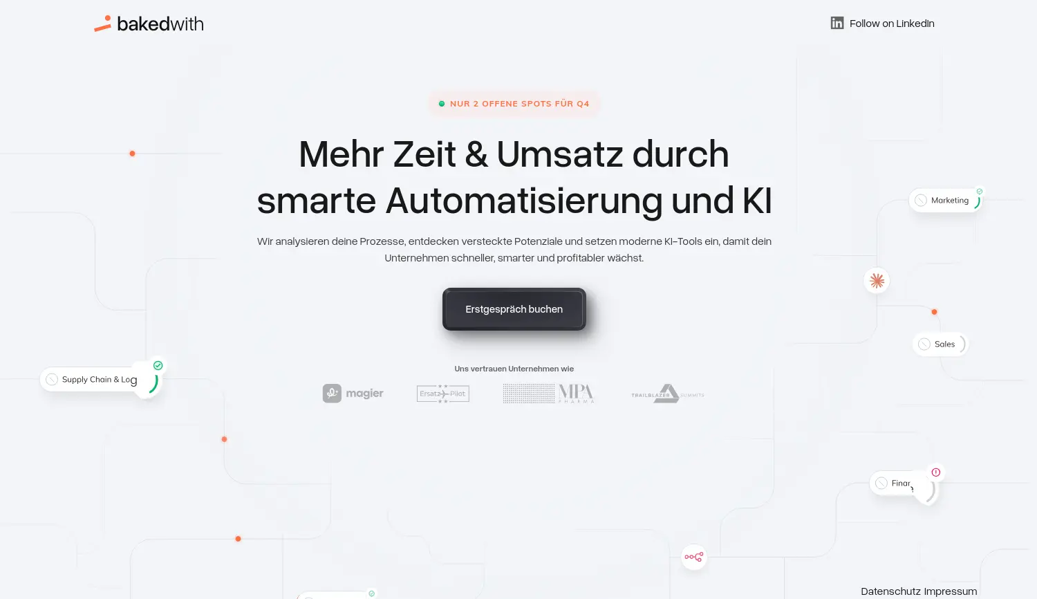 Website der Firma bakedwith GmbH