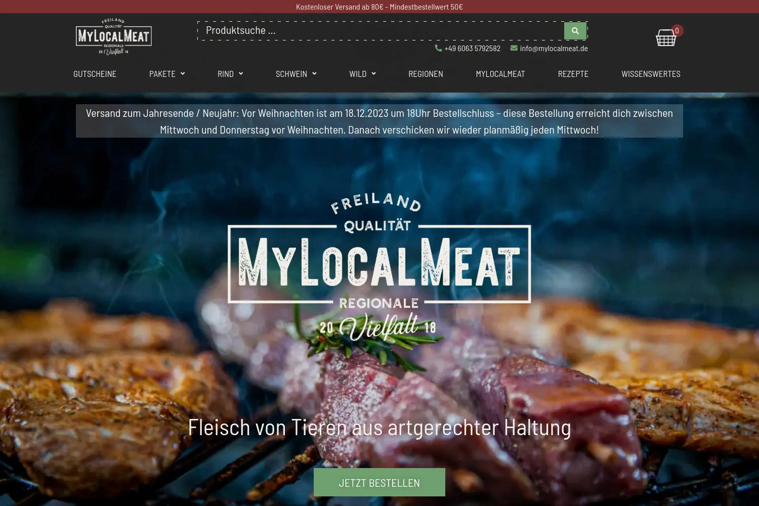 Website der Firma My Local Food GmbH