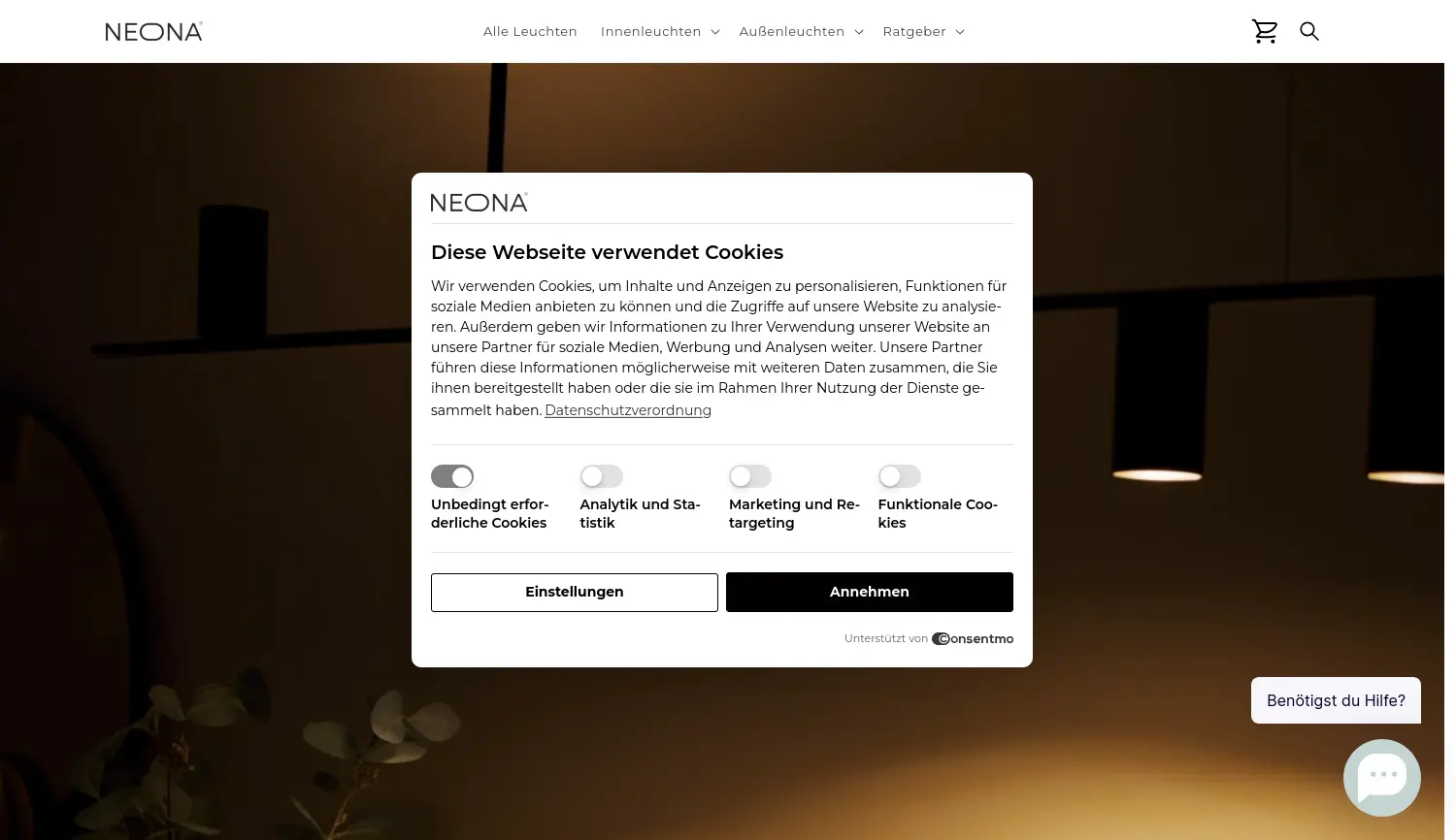 Website der Firma Neona Living GmbH