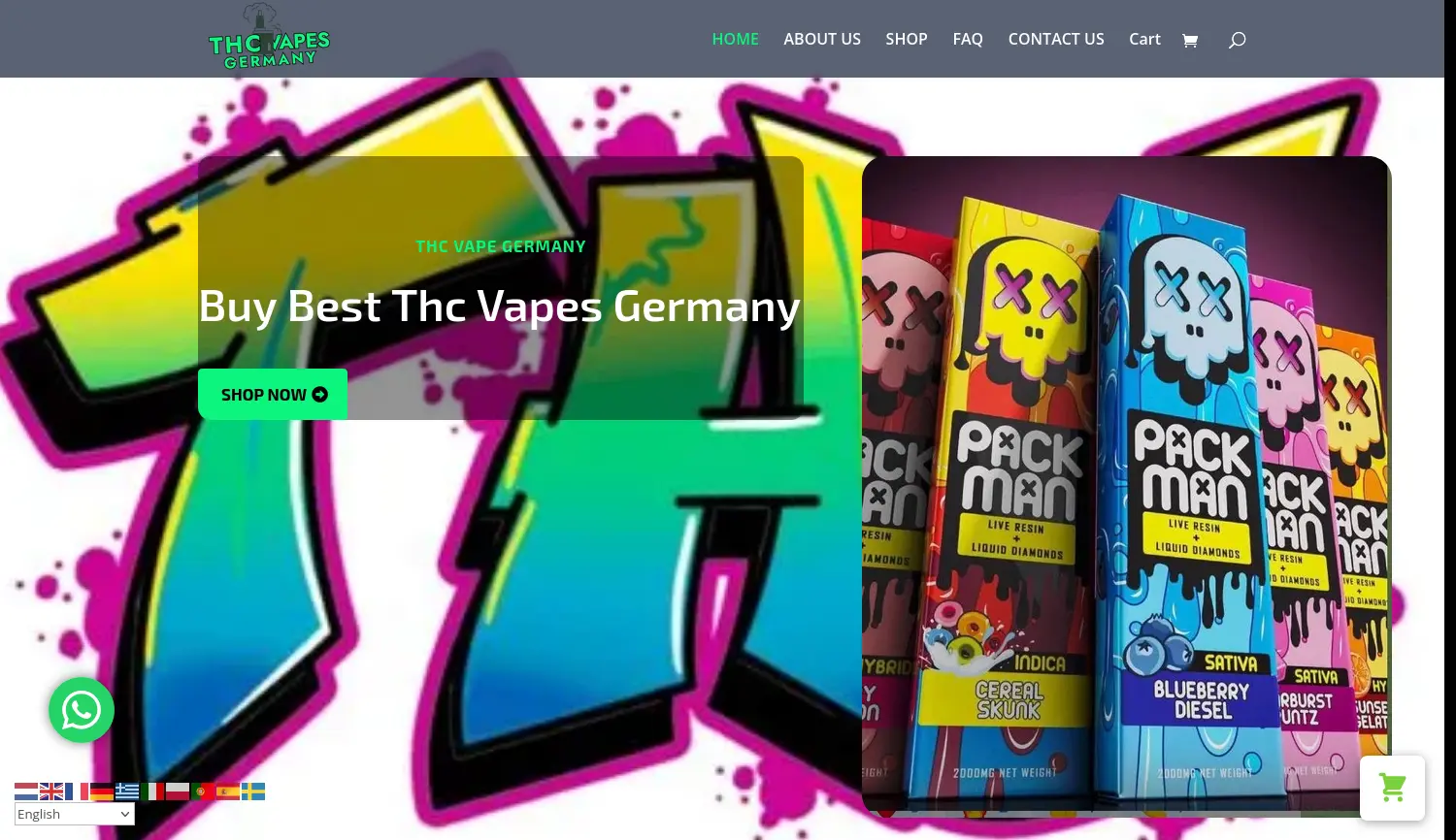 Website der Firma THC VAPES & CANNABIS LEGALIZATION GERMANY