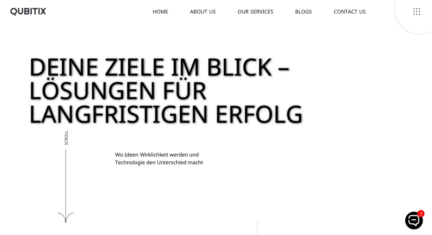 Website der Firma Qubitix UG(haftungsbeschränkt)