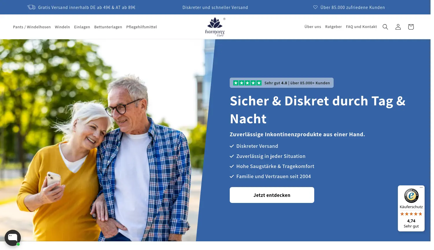 Website der Firma Kefaia Trade International e.K.