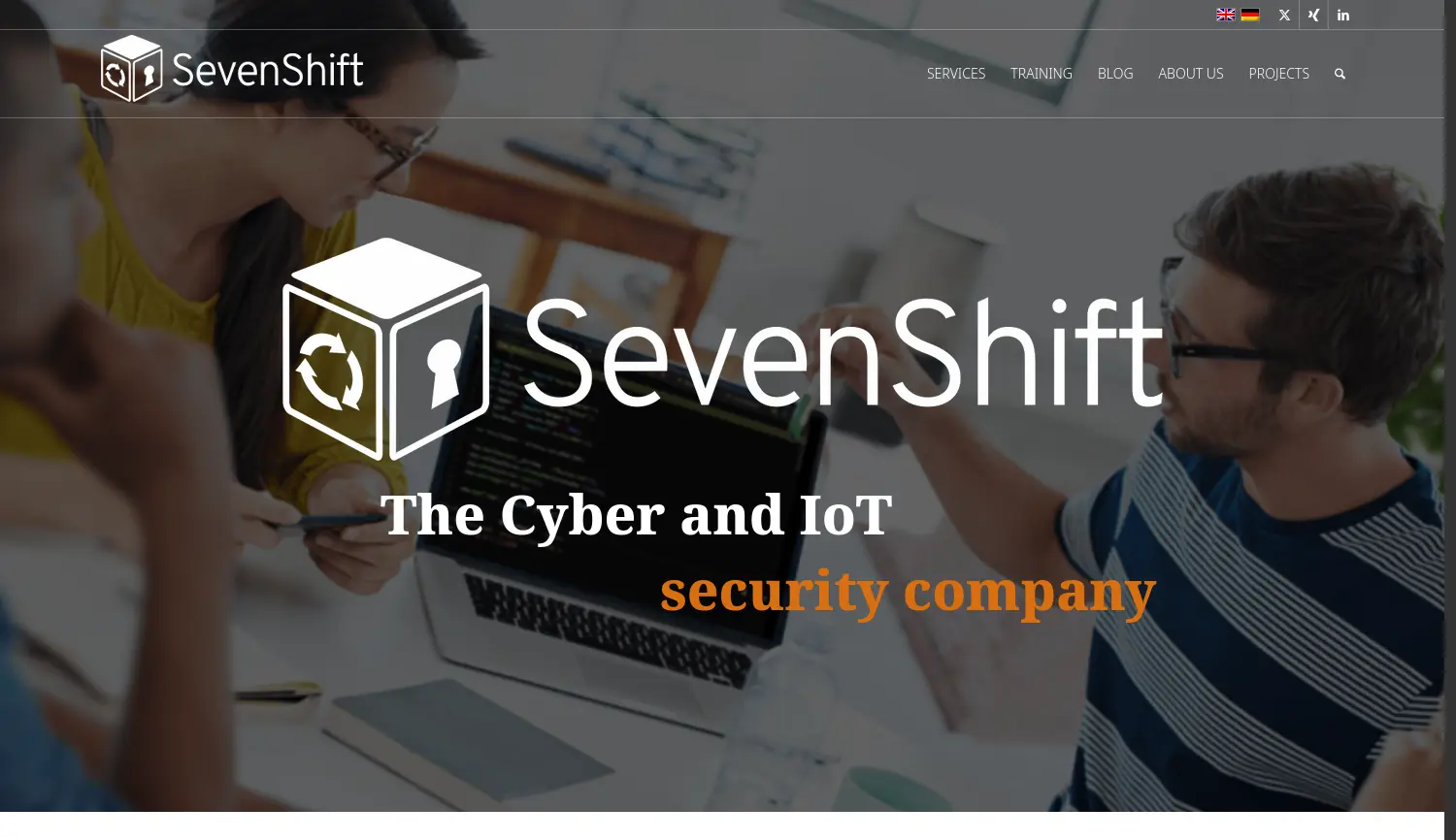 Website der Firma SevenShift GmbH