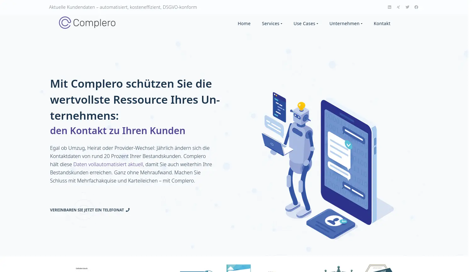 Website der Firma Complero GmbH