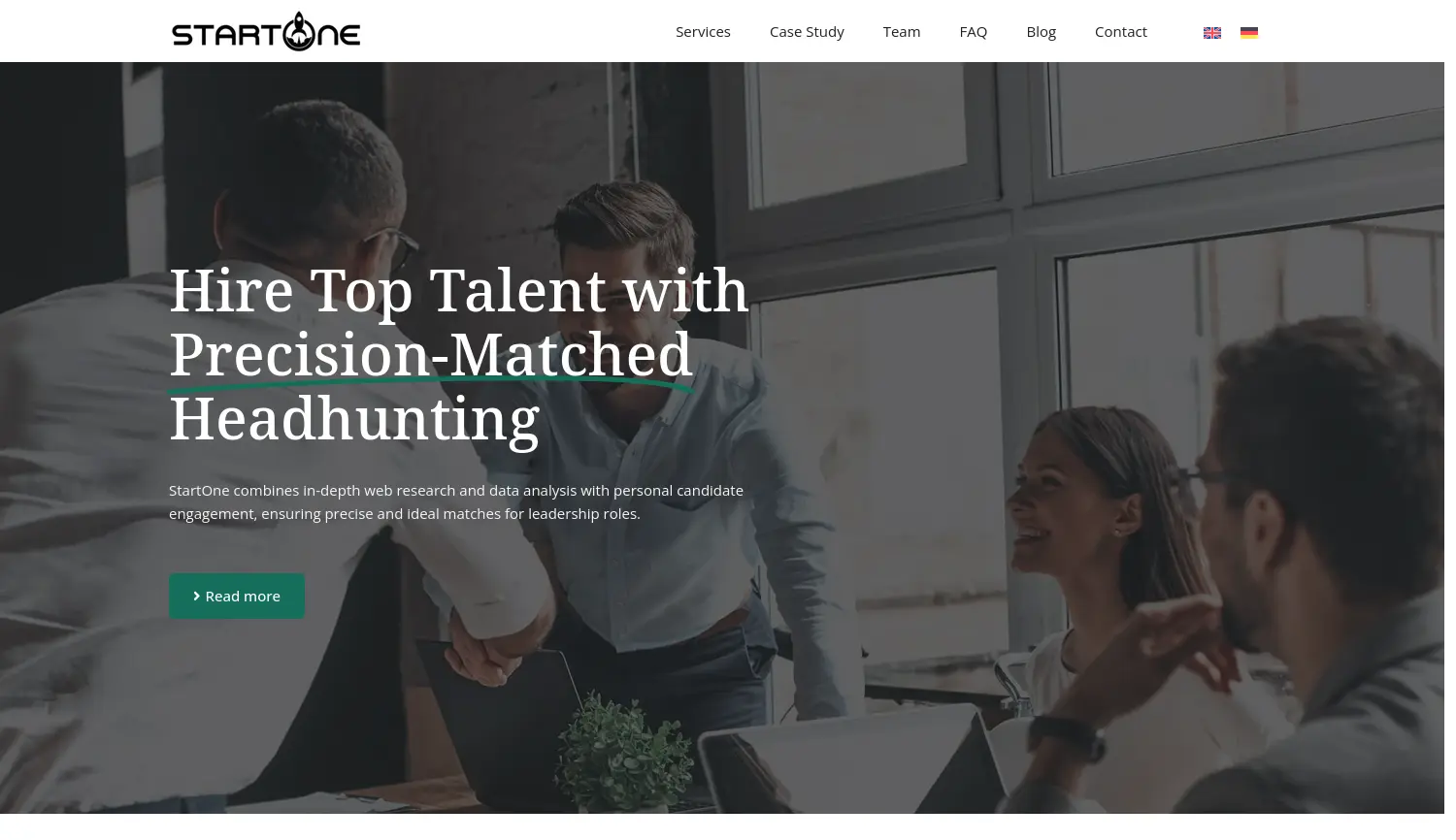 Website der Firma StartOne