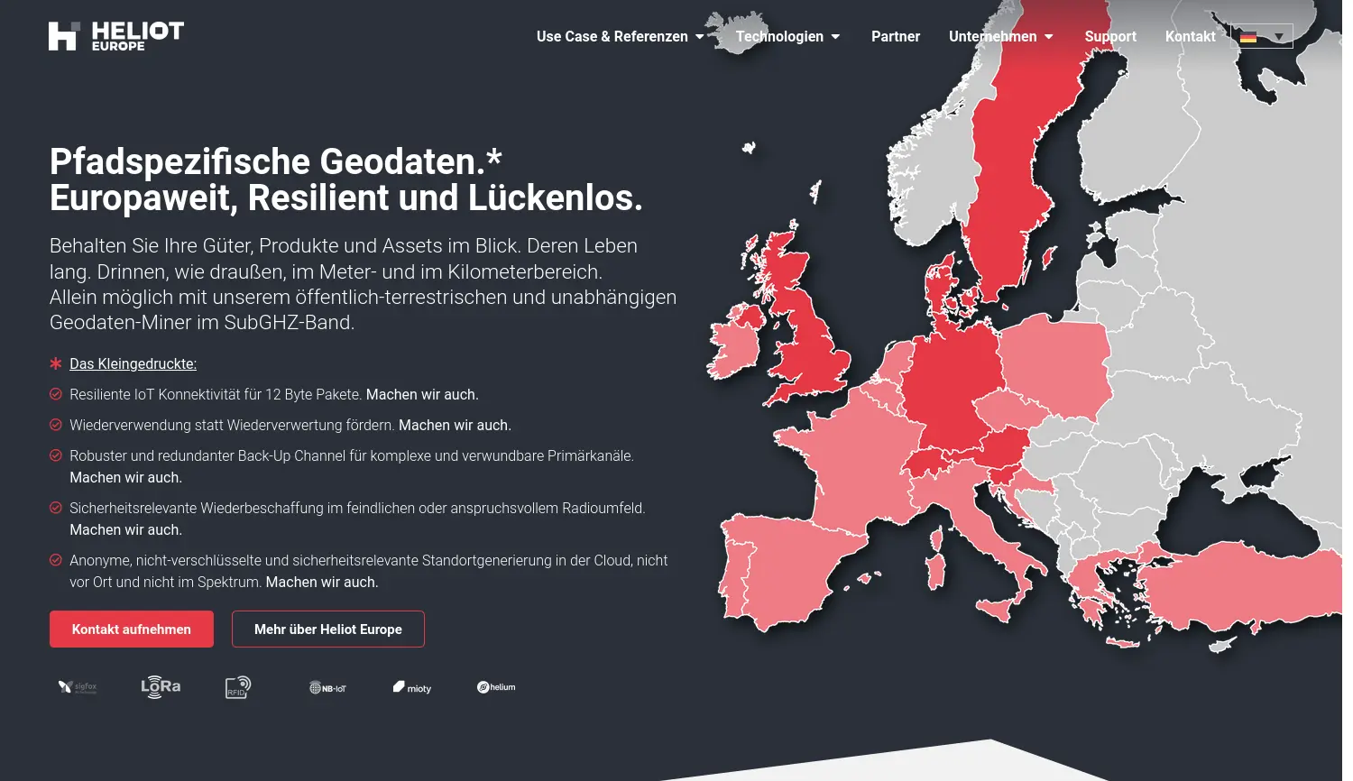 Website der Firma Heliot Europe GmbH