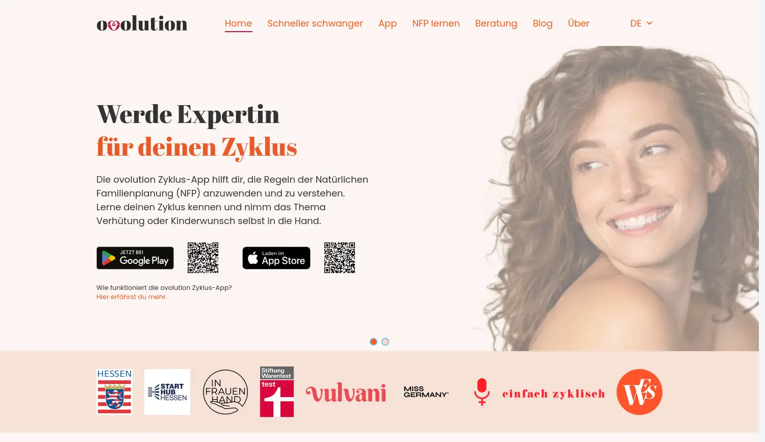 Website der Firma ovolution GmbH