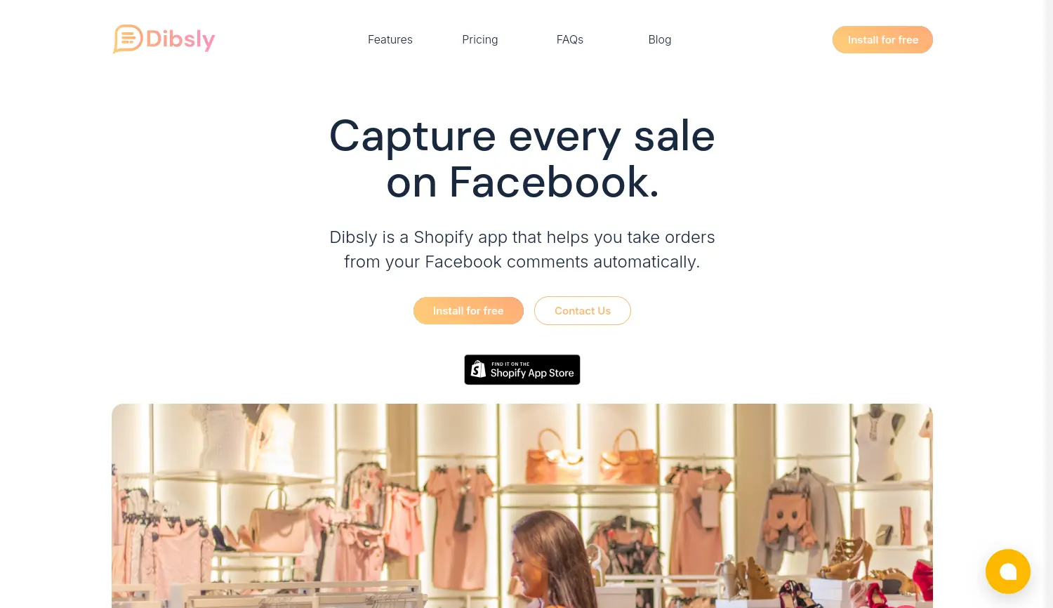 Website der Firma Dibsly