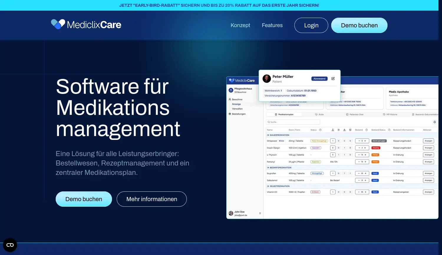 Website der Firma Mediclix Group GmbH